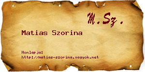 Matias Szorina névjegykártya